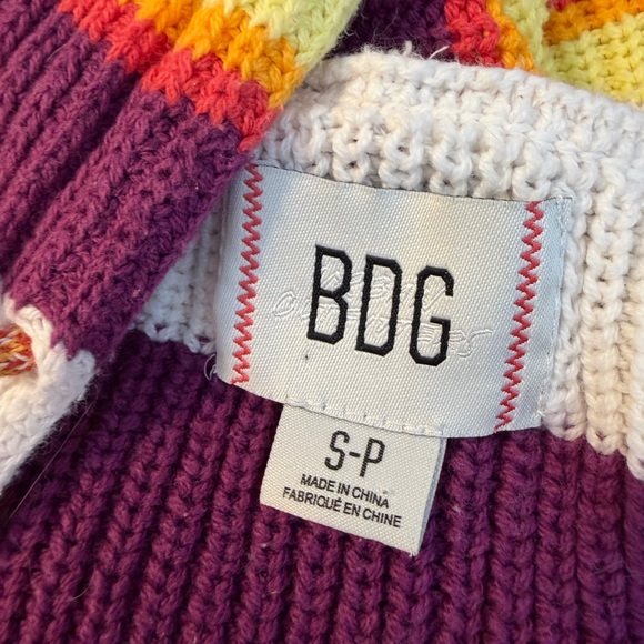 BDG Multicolor Striped Knit Cropped Sweater - Picture 3 of 3